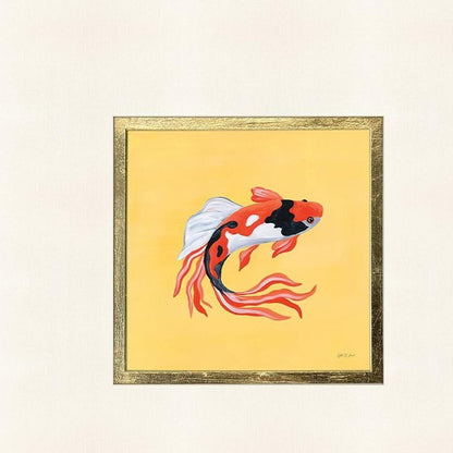 Set Of Four Colorful Koi Gold Framed Wall Art HomeRoots