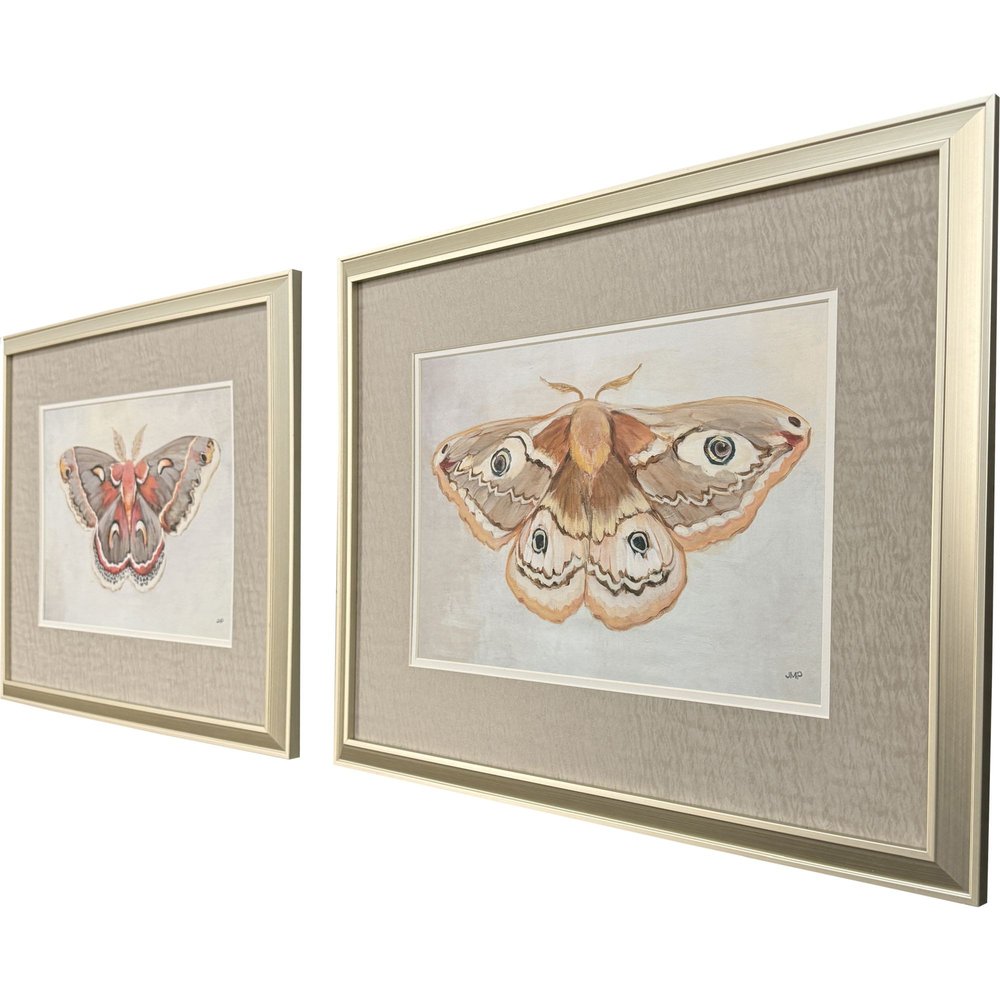 Set Of Two Forest Moth Gold Framed Wall Art HomeRoots
