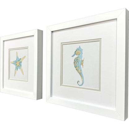 Set Of Two Sea Creatures I White Framed Wall Art HomeRoots