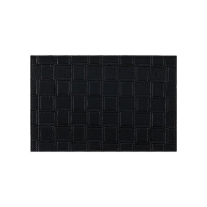 18" Set of Four Black Basketweave Faux Leather Placemats HomeRoots