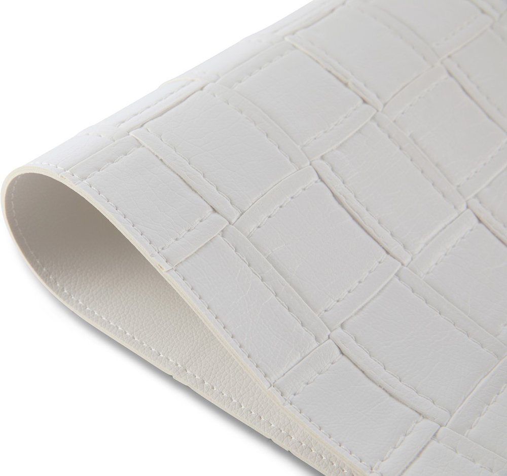 18" Set of Four White Basketweave Faux Leather Placemats HomeRoots