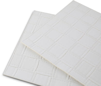 18" Set of Four White Basketweave Faux Leather Placemats HomeRoots