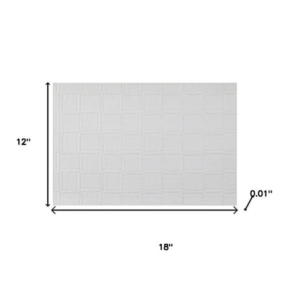 18" Set of Four White Basketweave Faux Leather Placemats HomeRoots