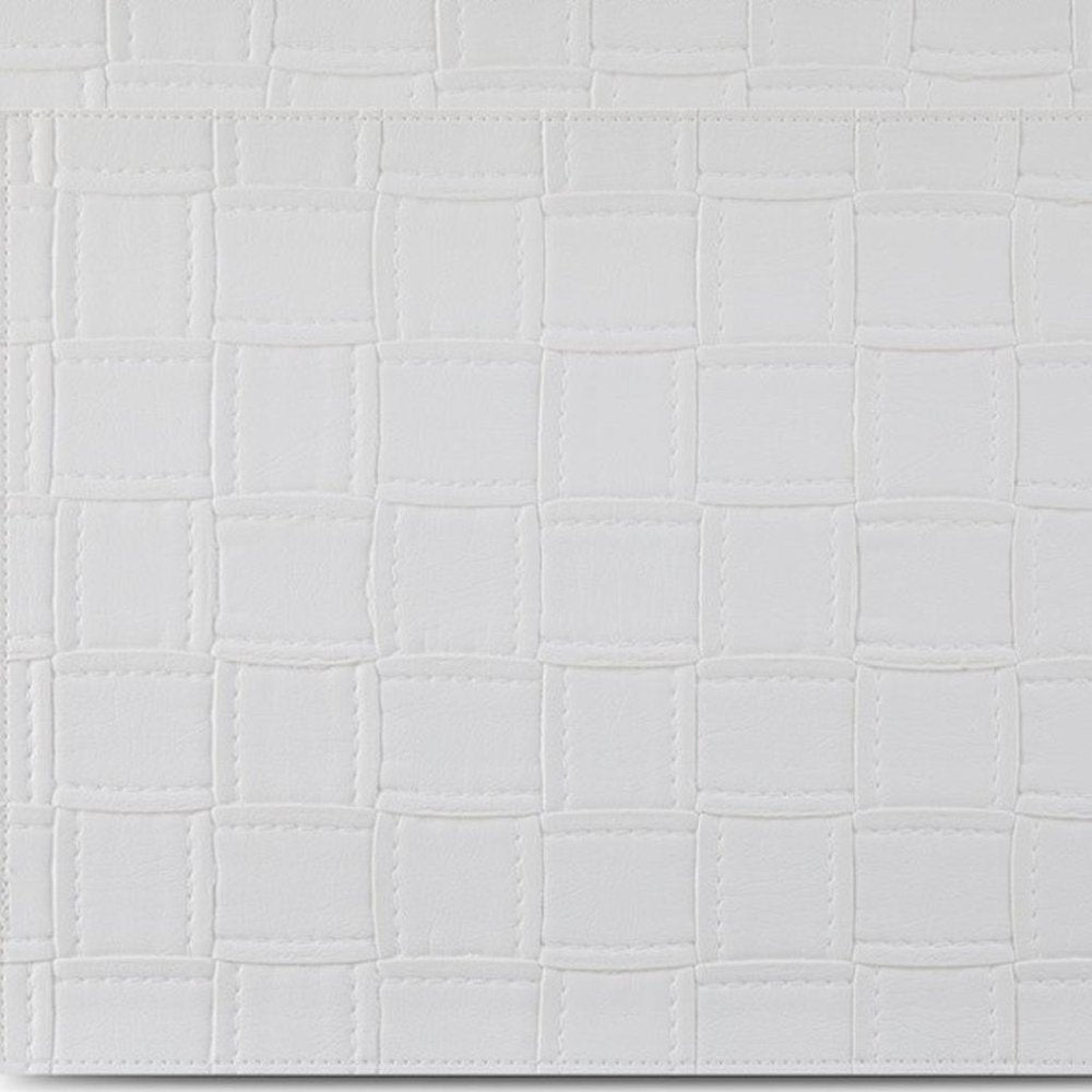 18" Set of Four White Basketweave Faux Leather Placemats HomeRoots
