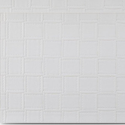 18" Set of Four White Basketweave Faux Leather Placemats HomeRoots