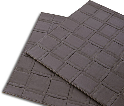 18" Set of Four Espresso Basketweave Faux Leather Placemats HomeRoots