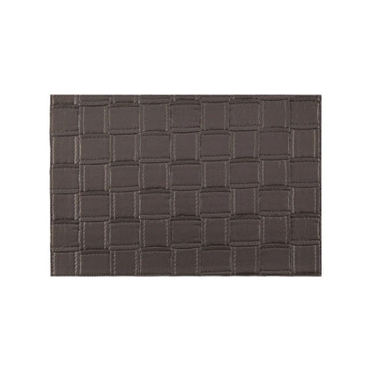 18" Set of Four Espresso Basketweave Faux Leather Placemats HomeRoots