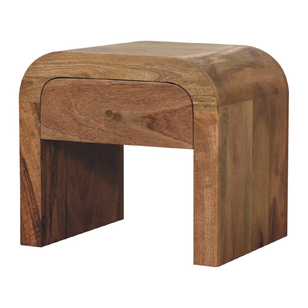 16" Brown Solid Wood One Drawer Nightstand HomeRoots