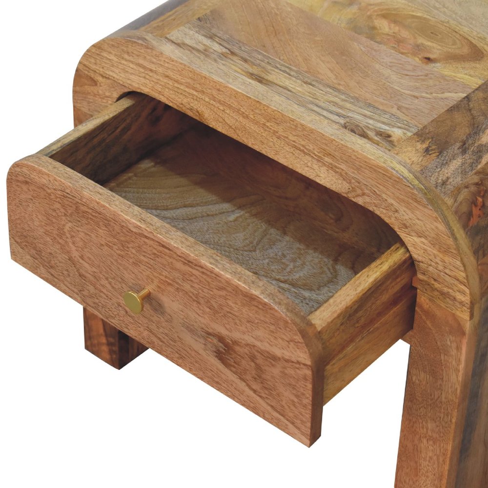 16" Brown Solid Wood One Drawer Nightstand HomeRoots