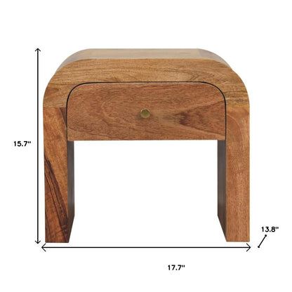 16" Brown Solid Wood One Drawer Nightstand HomeRoots