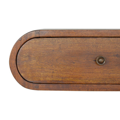 18" Chestnut Solid Wood Oval One Drawer Floating Nightstand HomeRoots