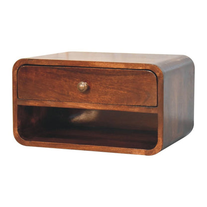 18" Brown Solid Wood One Drawer Floating Nightstand HomeRoots