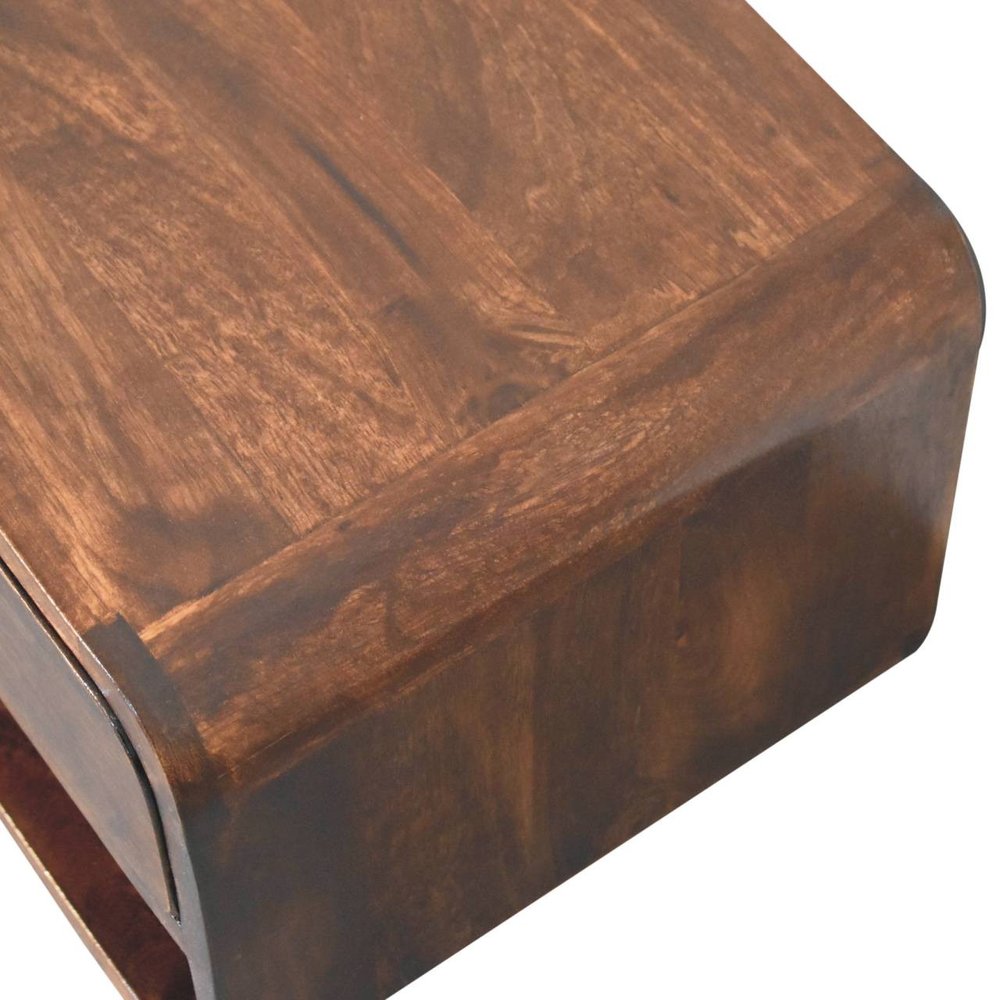 18" Brown Solid Wood One Drawer Floating Nightstand HomeRoots