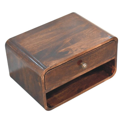 18" Brown Solid Wood One Drawer Floating Nightstand HomeRoots