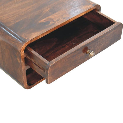 18" Brown Solid Wood One Drawer Floating Nightstand HomeRoots