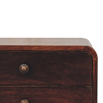 18" Brown Solid Wood Two Drawer Floating Nightstand HomeRoots