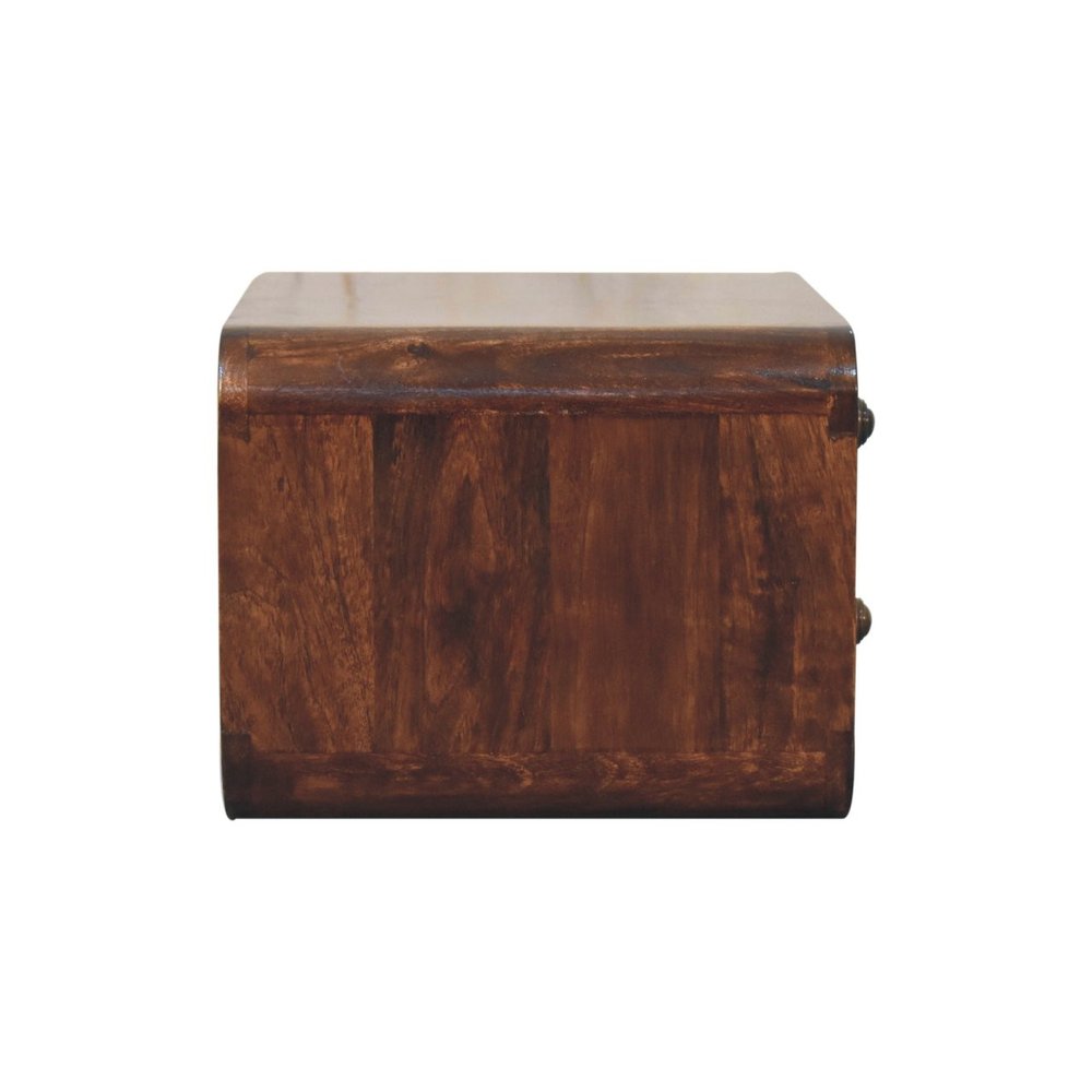 18" Brown Solid Wood Two Drawer Floating Nightstand HomeRoots