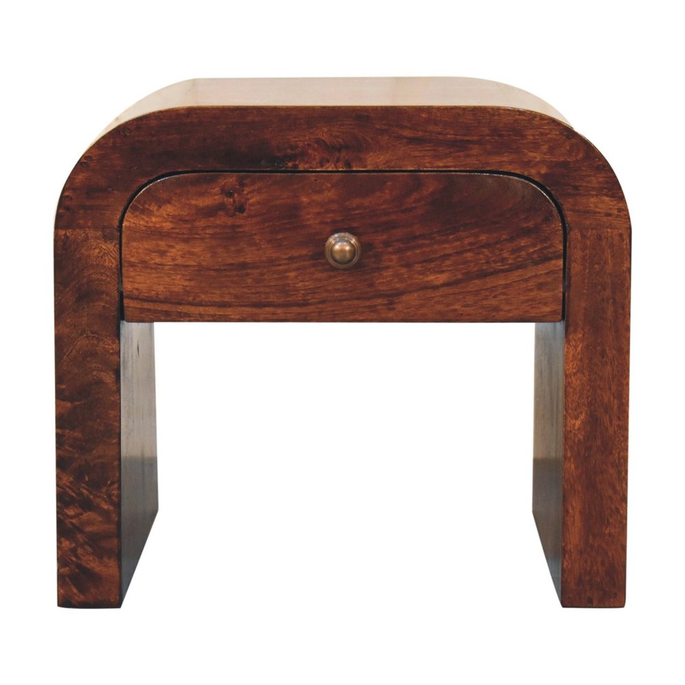 16" Walnut Solid Wood One Drawer Nightstand HomeRoots