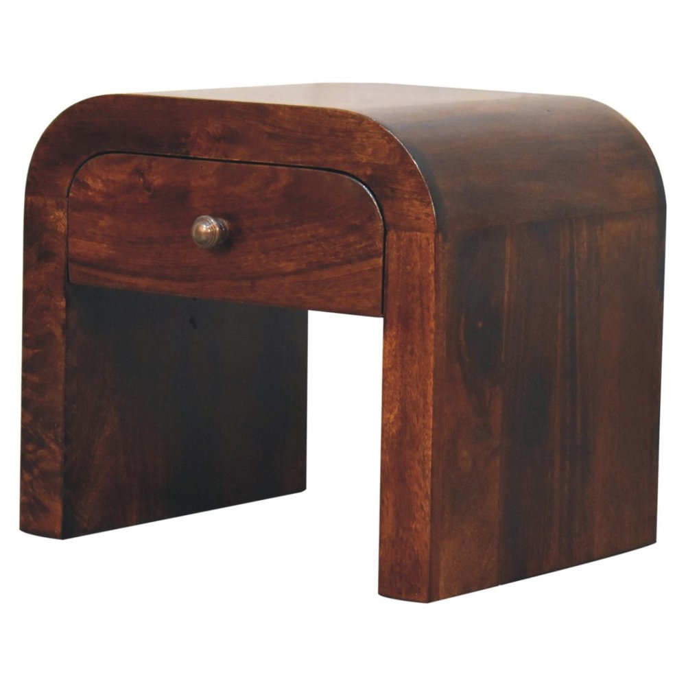 16" Walnut Solid Wood One Drawer Nightstand HomeRoots
