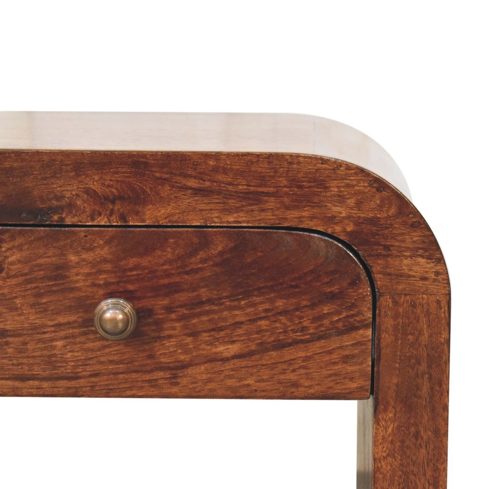 16" Walnut Solid Wood One Drawer Nightstand HomeRoots