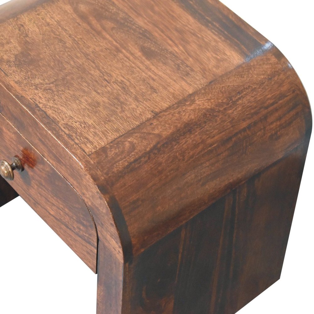 16" Walnut Solid Wood One Drawer Nightstand HomeRoots