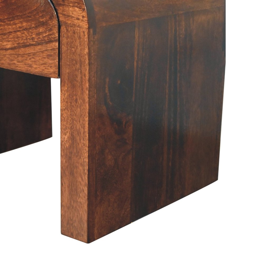 16" Walnut Solid Wood One Drawer Nightstand HomeRoots