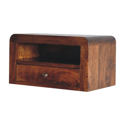 18" Chestnut Solid Wood One Drawer Floating Nightstand HomeRoots
