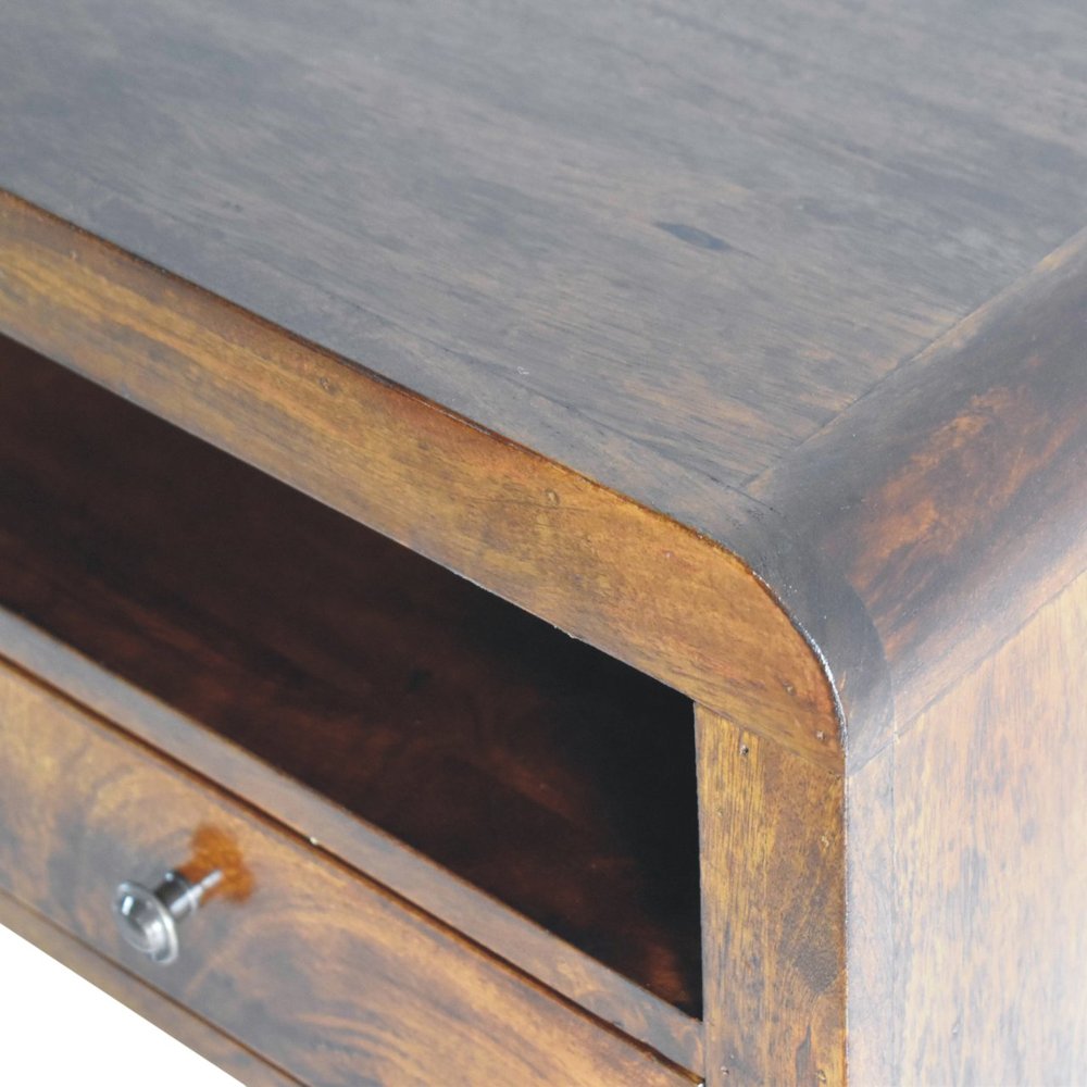 18" Chestnut Solid Wood One Drawer Floating Nightstand HomeRoots