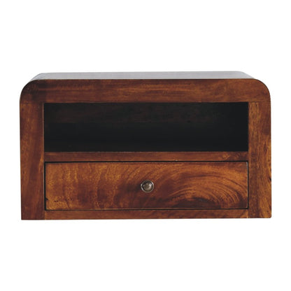 18" Chestnut Solid Wood One Drawer Floating Nightstand HomeRoots