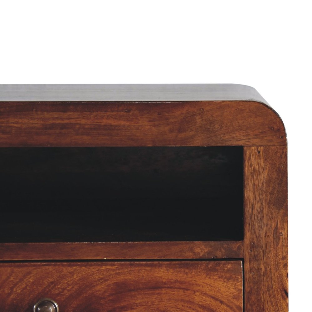 18" Chestnut Solid Wood One Drawer Floating Nightstand — view 6