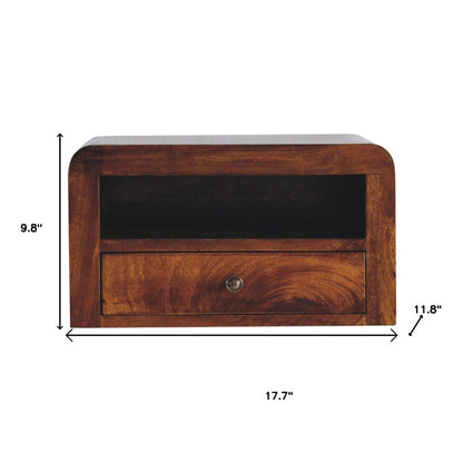 18" Chestnut Solid Wood One Drawer Floating Nightstand HomeRoots