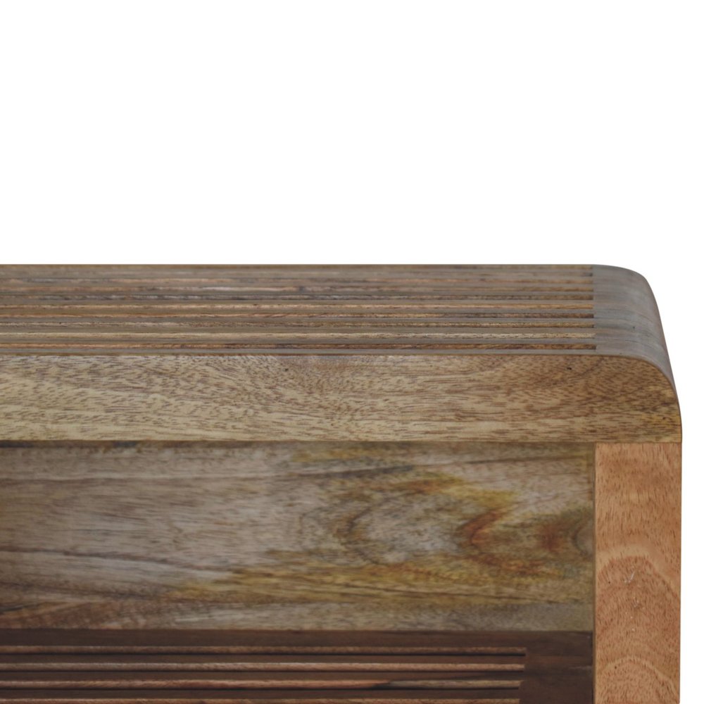 18" Brown Solid Wood Carved Geometric Floating Nightstand HomeRoots