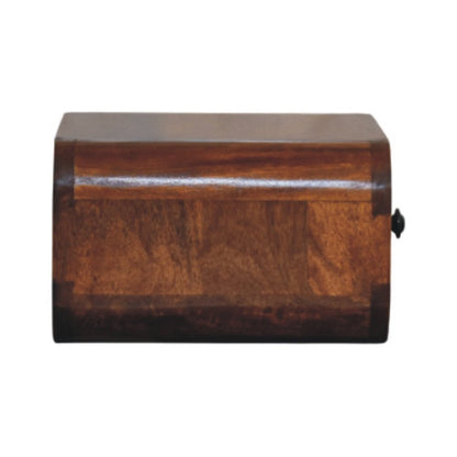 12" Chestnut Solid Wood One Drawer Floating Nightstand