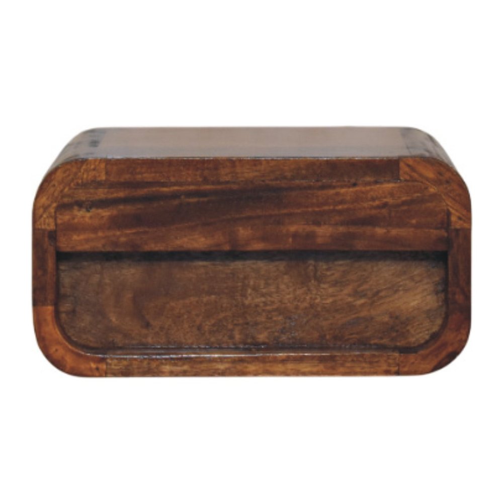 12" Chestnut Solid Wood One Drawer Floating Nightstand — view 7