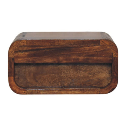 12" Chestnut Solid Wood One Drawer Floating Nightstand