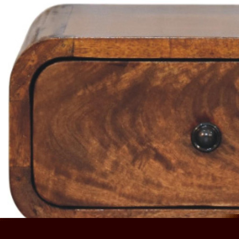 12" Chestnut Solid Wood One Drawer Floating Nightstand HomeRoots