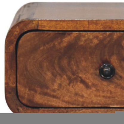 12" Chestnut Solid Wood One Drawer Floating Nightstand HomeRoots