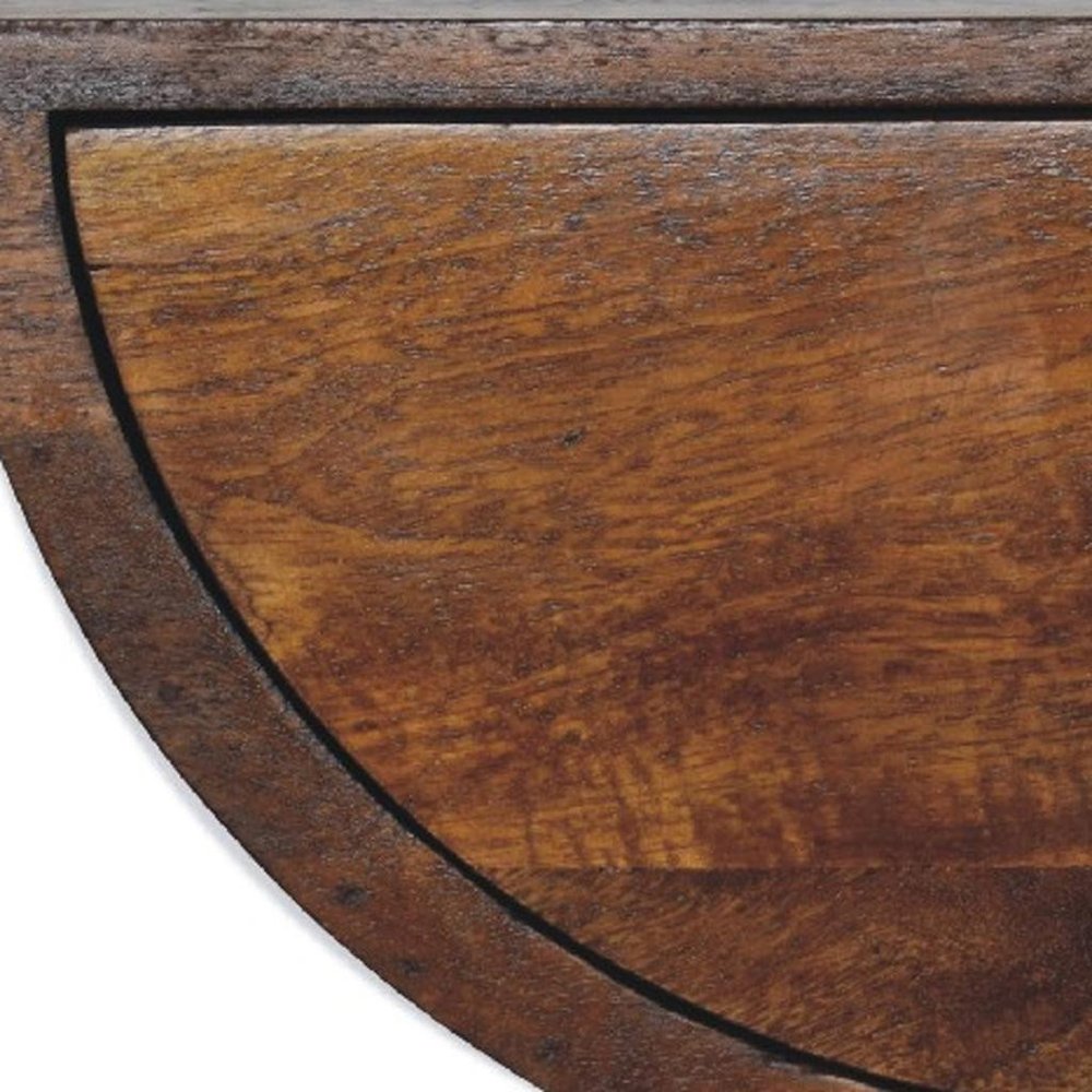 18" Chestnut Solid Wood One Drawer Half Moon Floating Nightstand — view 3