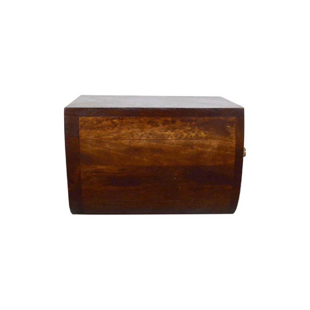 18" Chestnut Solid Wood One Drawer Half Moon Floating Nightstand — view 13