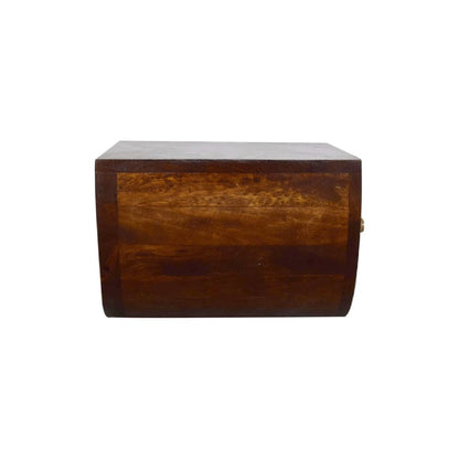 18" Chestnut Solid Wood One Drawer Half Moon Floating Nightstand HomeRoots