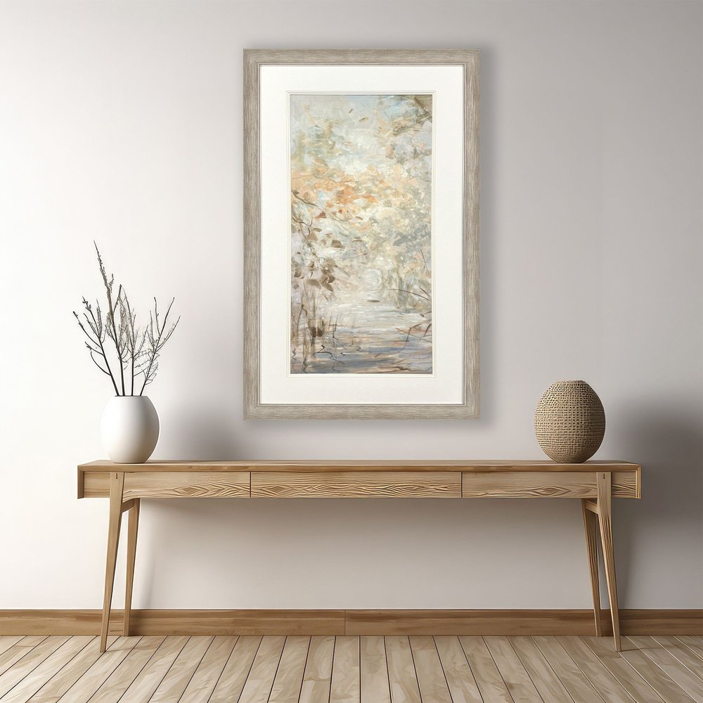 Illuminated Landscape II Distressed Silver Framed Wall Art HomeRoots