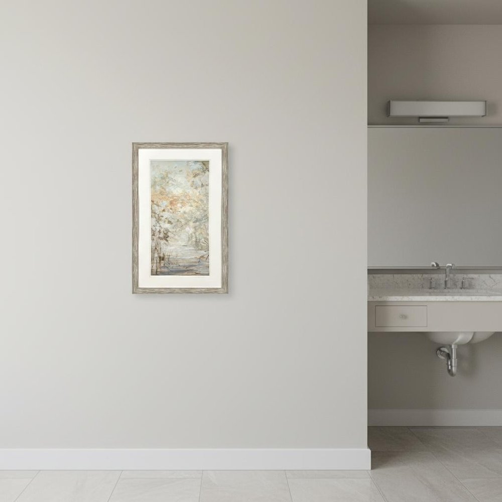 Illuminated Landscape II Distressed Silver Framed Wall Art HomeRoots