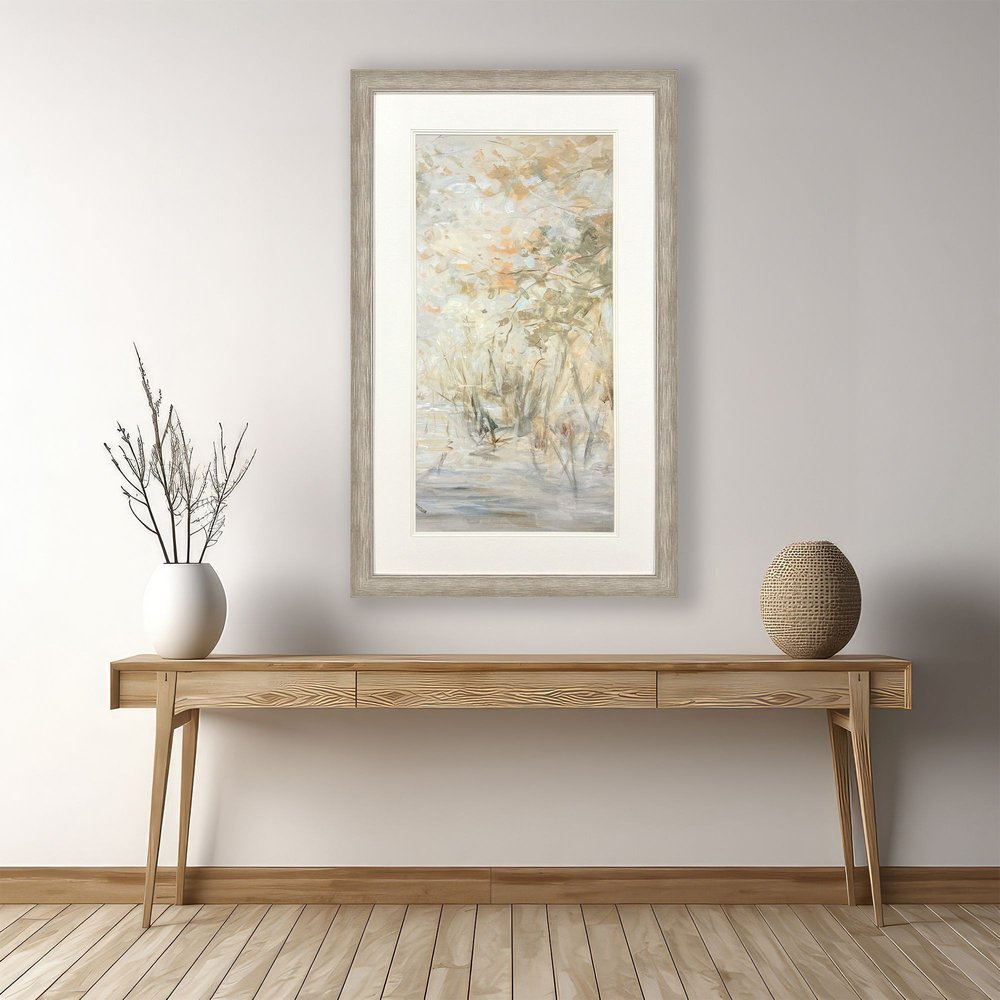 Illuminated Landscape III Distressed Silver Framed Wall Art HomeRoots