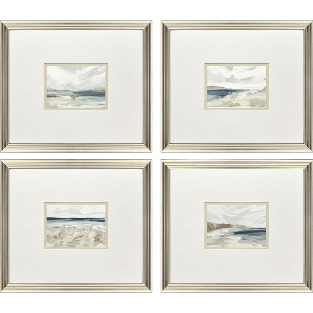 Set Of Four Easy Day Silver Framed Wall Art HomeRoots