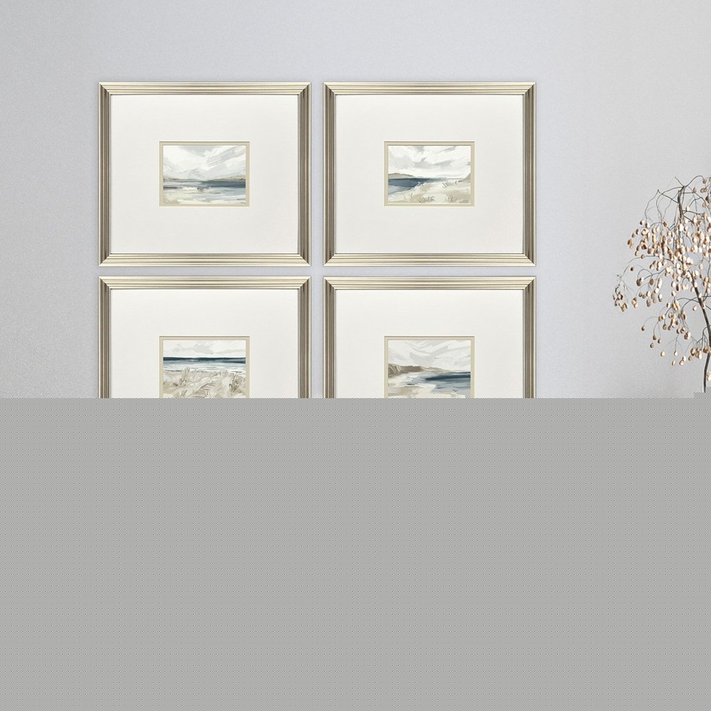 Set Of Four Easy Day Silver Framed Wall Art HomeRoots