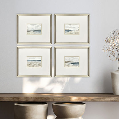 Set Of Four Easy Day Silver Framed Wall Art HomeRoots