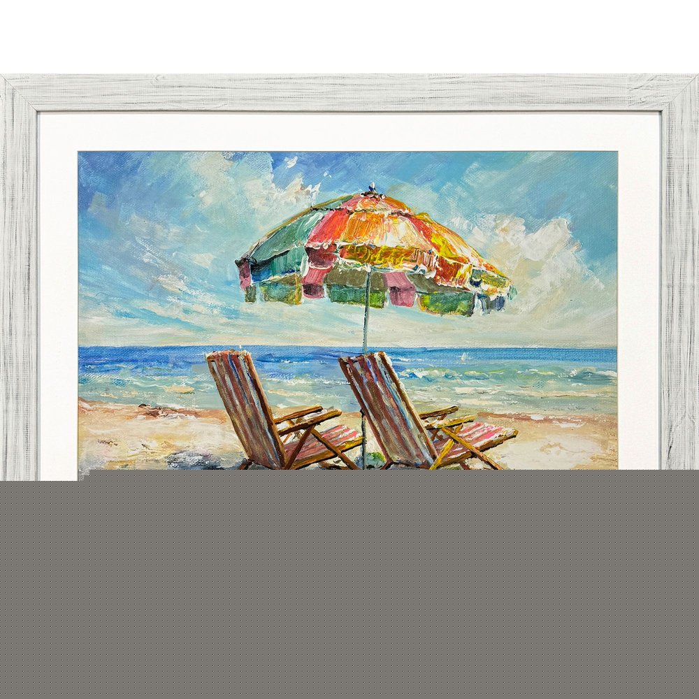 Beach Vibe Distressed White Framed Wall Art HomeRoots