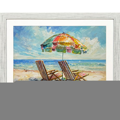 Beach Vibe Distressed White Framed Wall Art HomeRoots