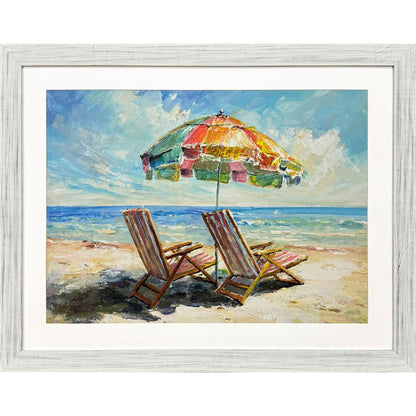 Beach Vibe Distressed White Framed Wall Art HomeRoots