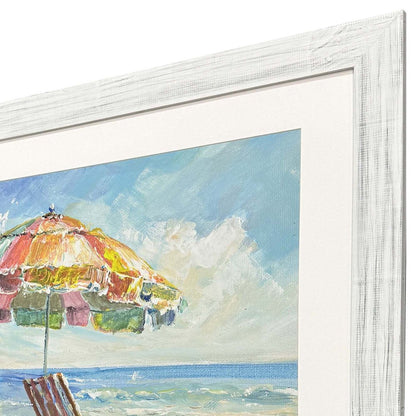 Beach Vibe Distressed White Framed Wall Art HomeRoots
